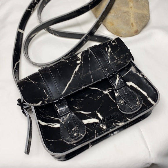 Dr. Martens Handbags - RARE LIKE NEW Dr. Martens black marble crossbody bag patent leather